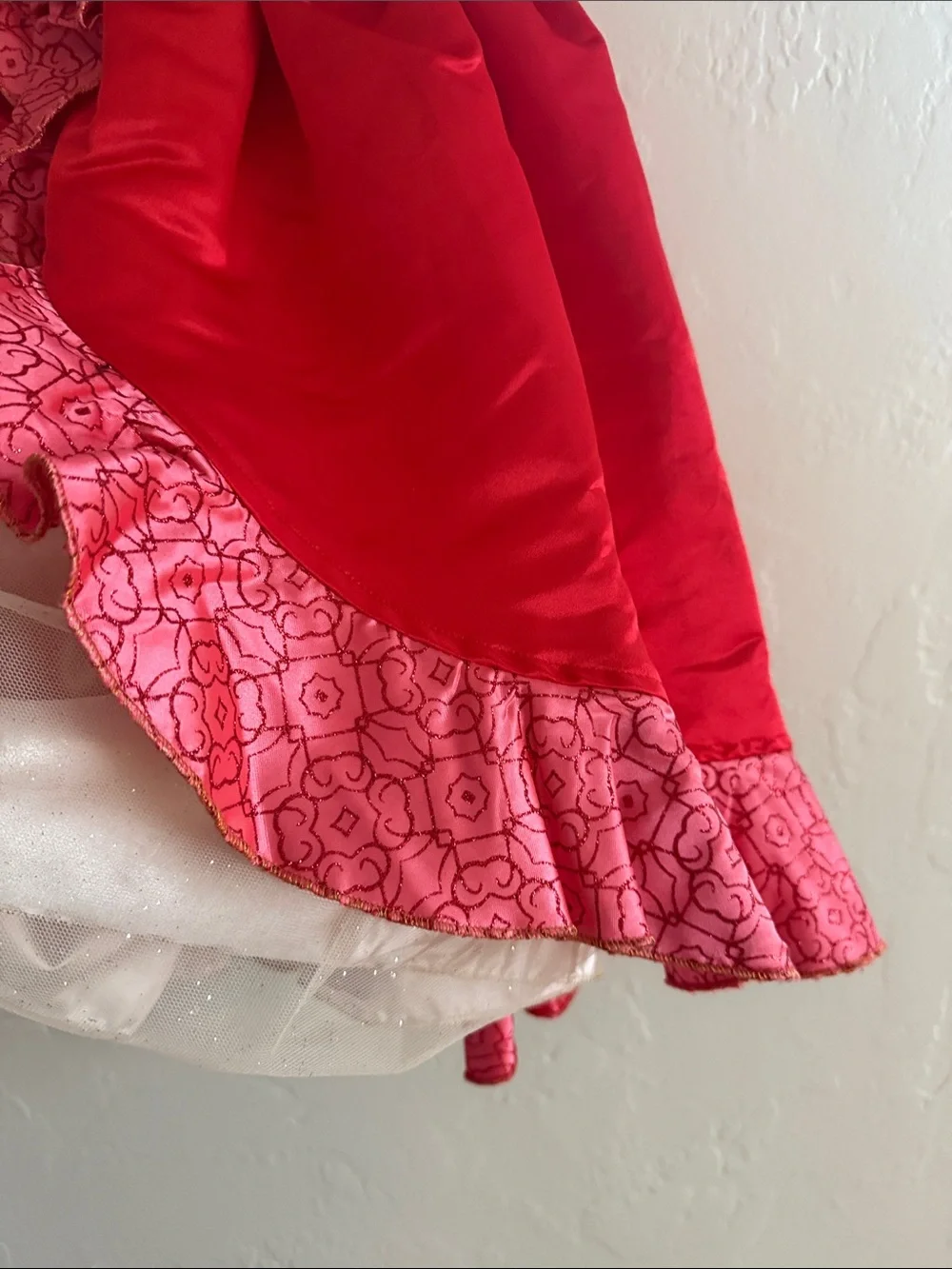 Disney Elena of Avalor Red and Pink Floral Ruffle Costume Dress